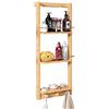 Casaria Scaffale Doccia in Bambù 3 Ripiani 3 Ganci 70x28.5x10cm Mensola da Parete Bagno Portaoggetti