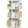 EUGAD Libreria Girevole con 3 Livelli 12 Scomparti, Scaffale in Piedi Girevole a 360°, per Soggiorno Studio Ufficio, 40x40x94,5cm, Bianco