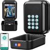 BTNEEU Cassetta di Sicurezza per Chiavi Retroilluminata Smart Key Box Elettronica Bluetooth Cassetta Chiavi con Codice Impermiabile Porta Chiavi da Muro per Casa Controllo Tramite l'app Tuya (Nero)