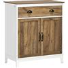 HOMCOM Credenza Cucina con Armadietto e Cassetto 78.5x39x89.4cm Bianco