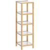 Casaria Scaffale da Bagno & Cucina 5 Ripiani Bambù Mobile a Colonna Portaspezie Scarpiera
