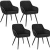 WOLTU Set di 4 Sedie per Sala da Pranzo Imbottite, Poltroncine in Velluto