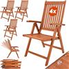 Casaria Set 4 Sedie Giardino Vanamo Legno Eucalipto