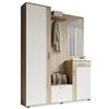 Stella Trading, PATENT Set mobili da ingresso in rovere sonoma, bianco, moderno con specchio, 145 x 184 x 29 cm