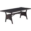 CASARIA Tavolo da Giardino in Polyrattan & WPC con Ripiano 190x90x74cm Altezza Regolabile Outdoor