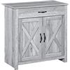 HOMCOM Credenza Cucina con 2 Ante e Cassetto 80x39.7x80cm Grigio