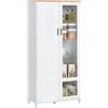 HOMCOM Credenza Cucina Alta, 9 Ripiani Regolabili, 76x36x160 cm, Bianco