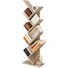 EUGAD Libreria ad Albero Moderna Scaffale Salvaspazio a 9 Ripiani in Legno Porta Libri per Soggiorno Camera Studio Legno Chiaro, 40x20x127cm