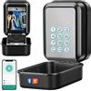 BTNEEU Cassetta di Sicurezza per Chiavi Retroilluminata Smart Key Box Elettronica Bluetooth Cassetta Chiavi con Codice Impermiabile Porta Chiavi da Muro per Casa Controllo Tramite l'app Tuya (Grigio)
