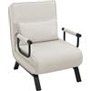 WOLTU Poltrona Relax Reclinabile Convertibile, 184 x 60 cm, Beige