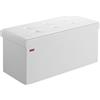 Casaria® Panca Contenitore Pieghevole 80x40x40cm con Coperchio Imbottito Cassapanca Seduta Pouf Poggiapiedi Baule Ottomana