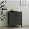 [en.casa] Cassettiera in Acciaio Comò con 3 Cassetti Organizzatore da Ufficio Soggiorno Mobile Contenitore per Archivio 72 x 60 x 40 cm - Nero