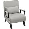 WOLTU Poltrona Relax Reclinabile Convertibile, 184 x 60 cm, Grigio Chiaro