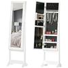 HOMCOM Specchio Portagioie con Luce LED, 36x30x136 cm, Bianco