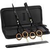 Candure Forbici Parrucchiere Professionali Forbice per Capelli da Barbiere per Taglio di Capelli Acciaio Inossidabile Adatta per Kit Barbiere, Uomini e Donna (Nero Set, 6.5")