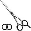 Candure Forbici Parrucchiere Professionali 6.5" Forbice per Capelli da Barbiere per Taglio di Capelli Acciaio Inossidabile Adatta per Kit Barbiere, Uomini e Donna (6.5", Argento)