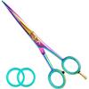 Candure Forbici Parrucchiere Professionali Forbice per Capelli da Barbiere per Taglio di Capelli Acciaio Inossidabile Adatta per Kit Barbiere, Uomini e Donna (6.5", Multicolore)