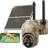 NUASI 4G LTE Fotocamera da Caccia Solare, 2K PTZ Fototrappola con SIM Scheda, Telecamera Esterna con Pannello Solare e APP，Rilevamento PIR, Visione Notturna a Colori, Audio a 2 Vie