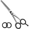 Candure Forbici per Sfoltire i Capelli Professionali 6.5" Forbice Parrucchiere Dentate per Sfoltimento Acciaio Inox Forbice Barbiere per Donna, Uomo, Bambino