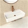 HOGART Lavabo Bagno in Ceramica Bianco 54x30,5 cm - Lavandino Rettangolare Design Moderno, Dimensioni Standard, Lavabo Sospeso o da Appoggio, Foro Rubinetto Senza Troppopieno, Ideale per Bagni Moderni