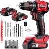 Sundpey Trapano Avvitatore a Batteria Max 70Nm - 21V Brushless Trapano a Percussione con 2 Batterie 2.0Ah, 23+3 Coppie, Luce LED, Mandrino 10mm, 2 Velocità Avvitatore Elettrico per Fai da te