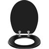 eSituro Copriwater Universale a Forma di "O", Tavoletta WC Ammortizzata, Sedile WC a Sgancio Rapido, Copri WC in Legno MDF con Motivi Colorati, Distanza tra Fori di Montaggio 105-205mm