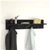 [en.casa] Appendiabiti da Parete 80 x 13 x 18 cm Pannello Attaccapanni con 5 Paia di Ganci e Piano di Appoggio Mensola da Ingresso - Effetto Marmo Nero