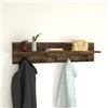 [en.casa] Appendiabiti da Parete 80 x 13 x 18 cm Pannello Attaccapanni con 5 Paia di Ganci e Piano di Appoggio Mensola da Ingresso - Effetto Rovere Antico