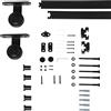 HOMCOM Kit Porta Scorrevole con Binari Fermi e Guide 200x40x0.6 cm Nero