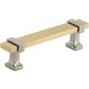 Amerock Maniglia per armadietto, in oro spazzolato/nichel satinato, 96 mm, da centro a centro, Overton, confezione da 1, maniglia per cassetti, accessori per armadietti