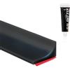 Flintronic Autoadesiva Silicone Doccia Barriera, 90 gradi-1M(Nero)