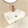HOGART Lavabo Bagno Piccolo in Ceramica Bianco 45x28,5 cm - Lavandino Compatto Salvaspazio Rettangolare, Lavabo Sospeso o da Appoggio, Foro Rubinetto Senza Troppopieno, per WC Ospiti e Bagni Moderni
