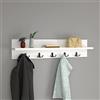[en.casa] Appendiabiti da Parete 80 x 13 x 18 cm Pannello Attaccapanni con 5 Paia di Ganci e Piano di Appoggio Mensola da Ingresso - Bianco