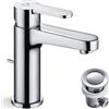 CECIPA Miscelatore Lavabo Bagno con Scarico a Saltarello, Rubinetto con Altezza Comoda della Bocca 112,5mm, in Ottone