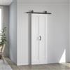 HOMCOM Porta Scorrevole a Libro 70x210 cm Pieghevole con Maniglia Bianco