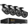 Anlapus CCTV Kit di Videosorveglianza 8 Canali 1080P H.265+ DVR con 4 * 2MP Telecamera Esterno, Backup USB, Allarme Email, Sistema di Sicurezza, Senza HDD