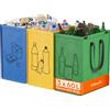 Lifewit Set di 3 Borse Raccolta Differenziata 60 L, Bidoni Differenziata Interno in 3 Colori, Raccolta Differenziata Esterno per Carta, Plastica, Vetro e Bottiglie