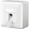 deleyCON 1x CAT 6 Universale Presa di Rete - 1x Porta RJ45 - Schermato - Superficie o Filo - 1 Gigabit Ethernet Rete - EIA/TIA 568A&B - Bianco