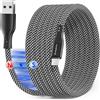 Magtame Cavo Magnetico Bobato i -Phone Lightning, 1.5M MFi Certificato Cavo Ricarica Veloce, Cavo di Trasferimento Dati Intrecciato con i -Phone 14 13 12 11 Pro Max XR XS X 8 Plus Nero