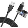 Magtame Staycable Cavo USB a USB C con supporto magnetico, 3,3 FT/1 m USB A a tipo C, ricarica rapida e dati Sync cavo Tangle libero compatibile con i-Phone 15 16 Pro Max