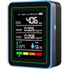 SENCKIT Monitor di qualità dell'aria per interni: sensore di temperatura e umidità con CO2, TVOC, HCHO, rilevatore portatile professionale, misuratore di qualità dell'aria 5 in 1 per casa, ufficio, scuola