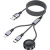 RAVIAD 3 in 1 Caricatore Apple Watch, 2M Cavo USB Multiplo
