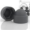 PD® Tappi di Protezione Esagonali M10 (Larghezza Tra Le Piastre 17) | Copertura per Viti Antracite in Plastica | Durevoli per Dadi e Teste di Vite | 50 Pezzi