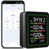 SENCKIT Monitor di qualità dell'aria WiFi: il misuratore intelligente di qualità dell'aria rileva CO2, TVOC, HCHO, temperatura, umidità, rilevatore di CO2 per casa, telecomando app, termometro compatibile con