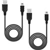 Mcbazel Lot 2 PS3 Cavo di Ricarica da USB a Mini USB 1M per PS3 Controller/Dispositivo Mini Port - Nero