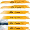 BAURIX® Lame per Seghetto - SHARK® [6 Pezzi] - 150 mm - 5/8 a 24 TPI - Seghetto Legno per tagli veloci e puliti - Lame Seghetto per chiodi, metallo, plastica e legno - Lama Sega Gattuccio