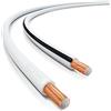 deleyCON 25m Cavo per Altoparlanti 2x 2,5mm² Cavo Box Alluminio Rivestito in Rame CCA 2x50x0,25mm Treccia Marcatura di Polarità - Bianco