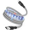 Magtame cavo magnetico a spirale Lightning, ricarica veloce 1M MFi certificata i -Phone, cavo di trasferimento dati senza grovigli intrecciato con i -Phone 14 13 12 11 Pro Max XR XS X 8 Plus SE