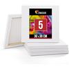 Zenacolor - Tela per Dipingere 30x30 cm - Set di 5 Tele per Pittura