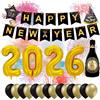 TK Gruppe Timo Klingler Set di decorazioni XXL per Capodanno 2026, decorazione per Capodanno, buon anno nuovo, con palloncini, numeri di palloncini in pellicola, ghirlanda come decorazione per Capodanno (Set di decorazioni